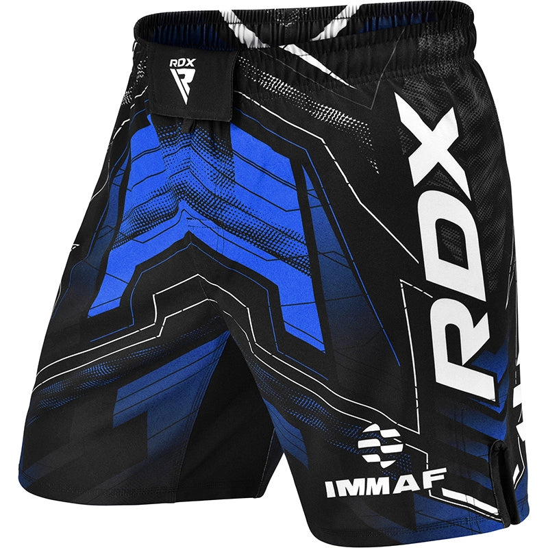 mma gear Rdx Immaf Approved MMA Shorts, Side Slits Design Suitable for MMA Boxing, Muay Thai, Kickboxing Gym Workout, Size: Large, Blue