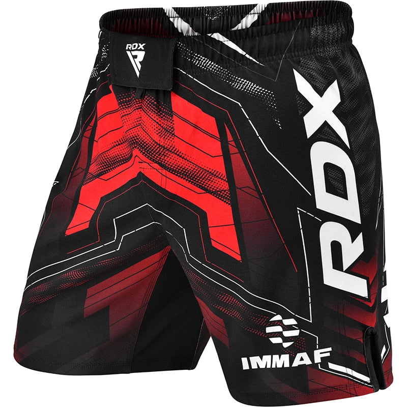 mma gear Rdx Immaf Approved MMA Shorts, Side Slits Design Suitable for MMA Boxing, Muay Thai, Kickboxing Gym Workout, Size: XL, Red