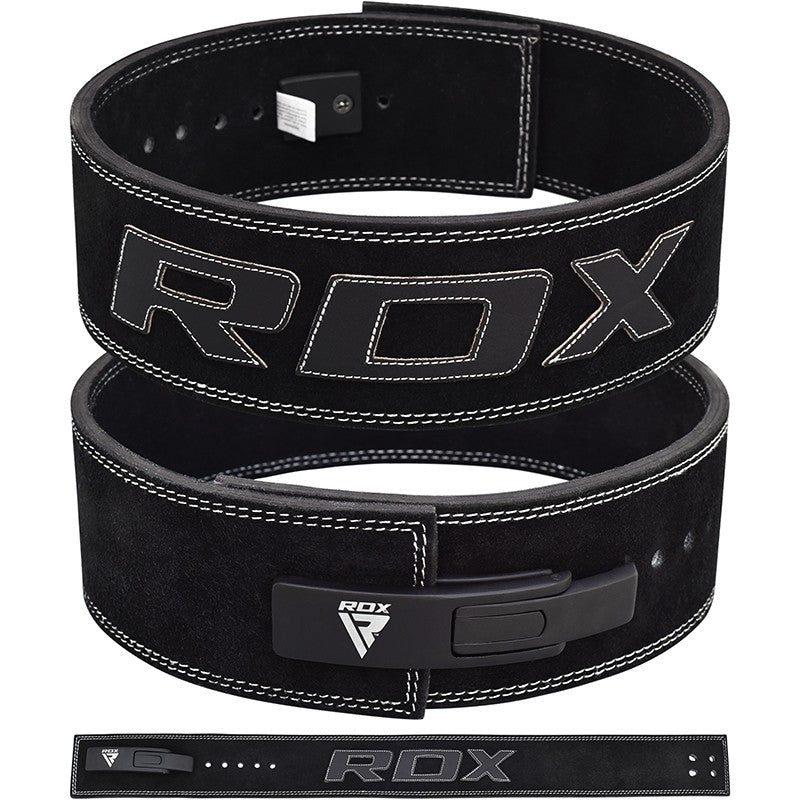 Cinturon de Levantamiento RDX - Cuero Suede Black Powerlifting - WBS-4PB -  SD MED