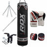 RDX X1 Black 4ft Filled 8pc Punch Bag with 12oz Boxing Gloves