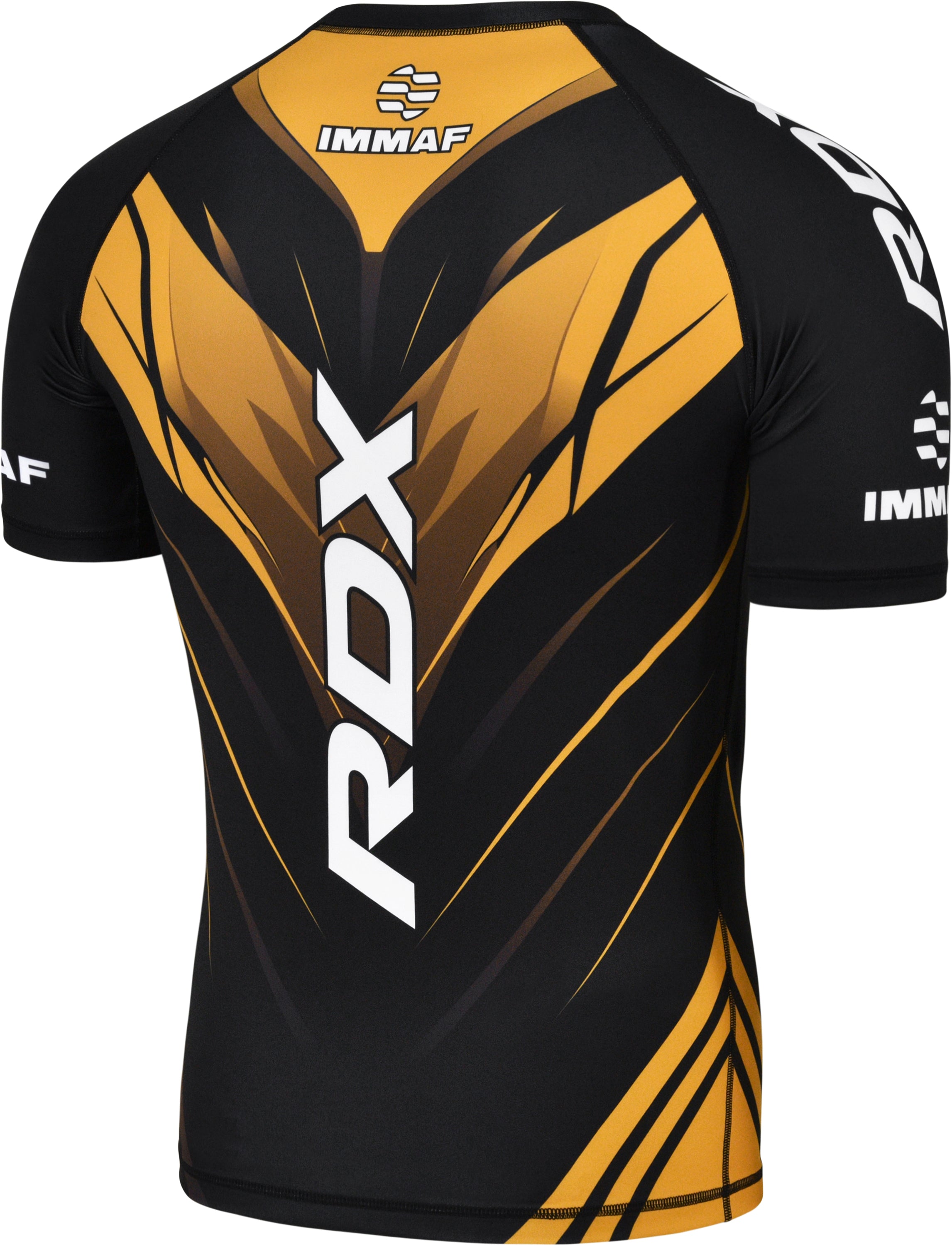 RDX IMMAF Approved Half Sleeves Compression Shirt Golden