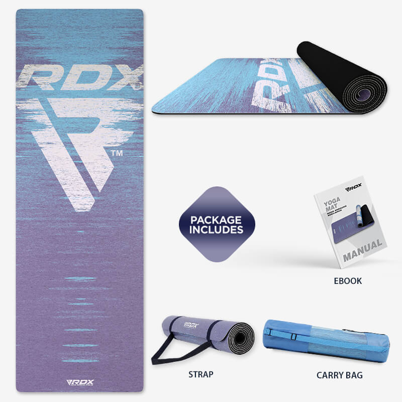 RDX D10 6mm 4-in-1 PU Rubber Yoga Mat Set