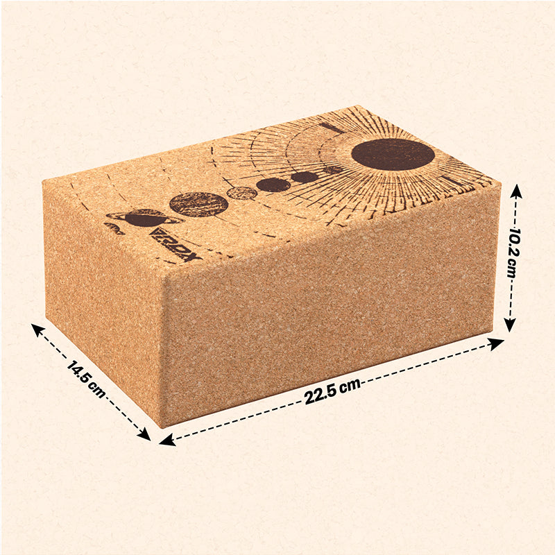 RDX D4 Cork Yoga Block Non-Slip Brick