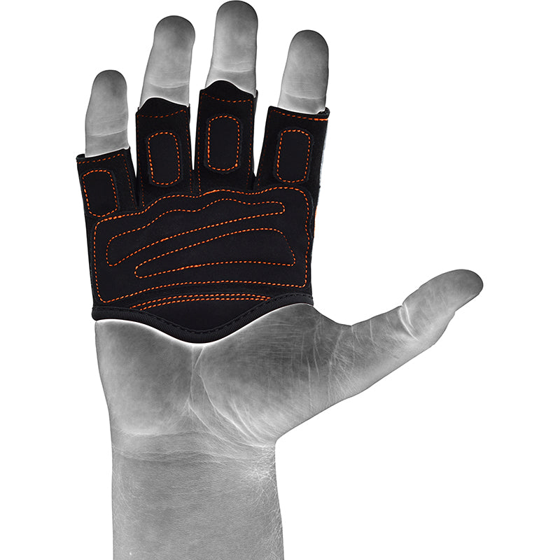RDX 4O Anti-Slip Weightlifting Grips Sweat-Wicking Camouflage Orange/Black/Gray