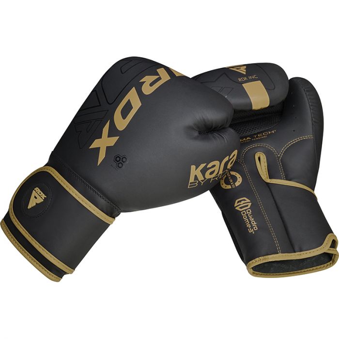 RDX F6 Kara Boxing Training Gloves Black#color_golden