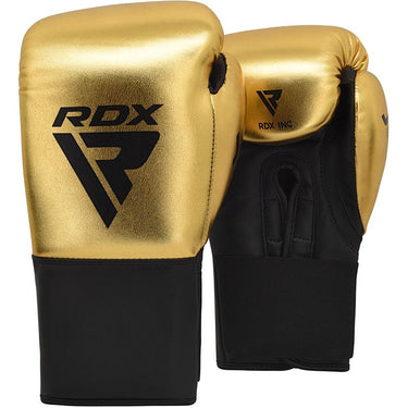 RDX J13 Kids Boxing Gloves 8oz & Focus Mitts Set Golden/Black