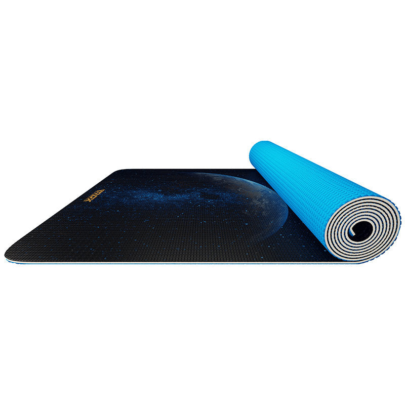 RDX D7 4-in-1 Iris 6mm PVC Yoga Mat Blue Dot Set