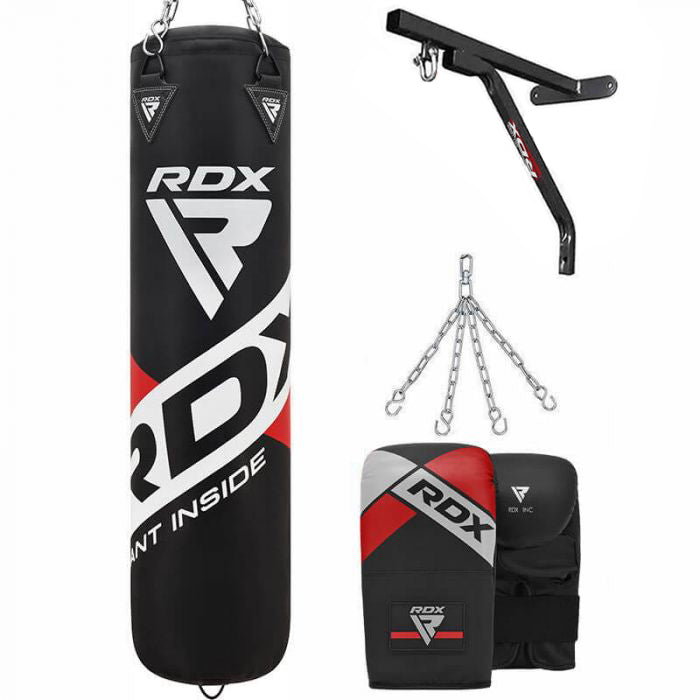 RDX F10B 4ft 5ft 4-in-1 Punch Bag with Bag Gloves Wall Bracket