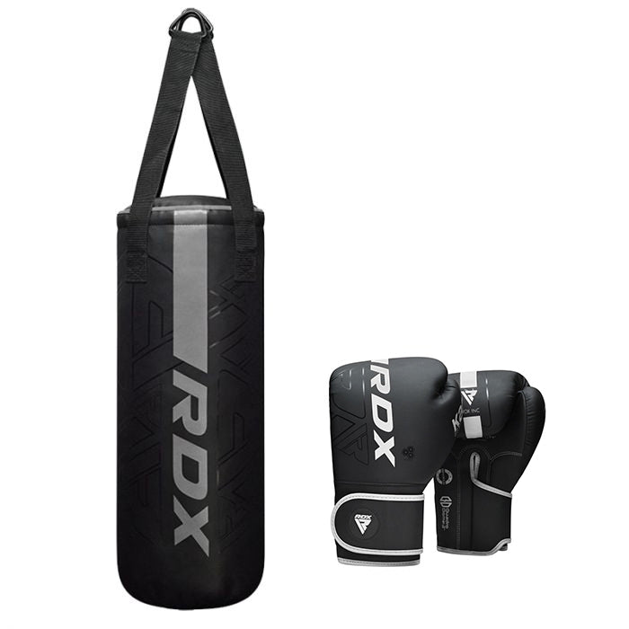 RDX F6 2FT 3-IN-1 KARA Kids Punch Bag & 6OZ Gloves-Black-Filled-6oz#color_silver