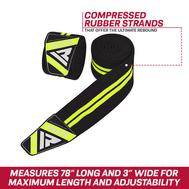 RDX K3G Elasticated Green Knee Wraps