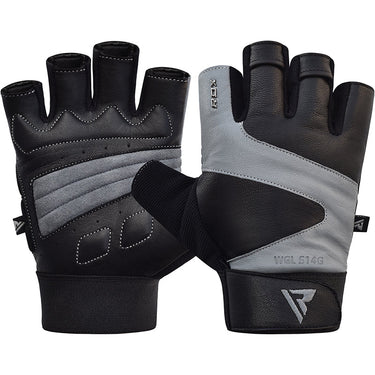 RDX S14 Small Grey Leather Ferris Gym Gloves