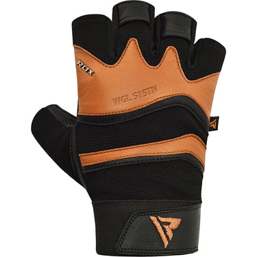 RDX S15 Leather Gym Fitness Gloves#color_tan