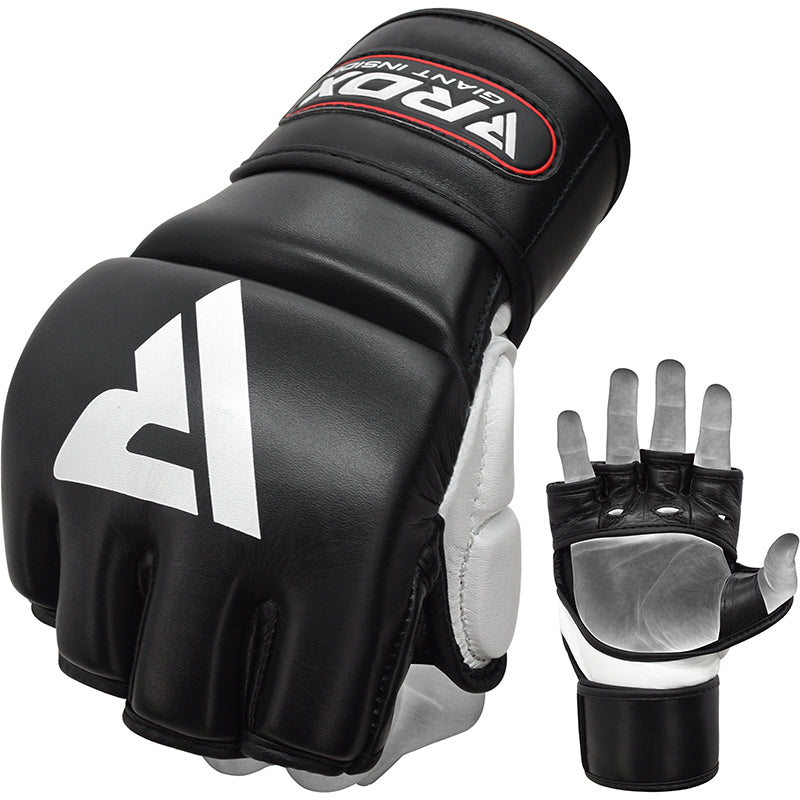 RDX MMA Gloves for Martial Arts Grappling Training Mitts Black S