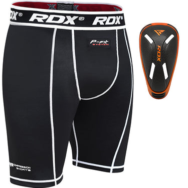 RDX X14 Compression Shorts with Groin Guard#color_orange