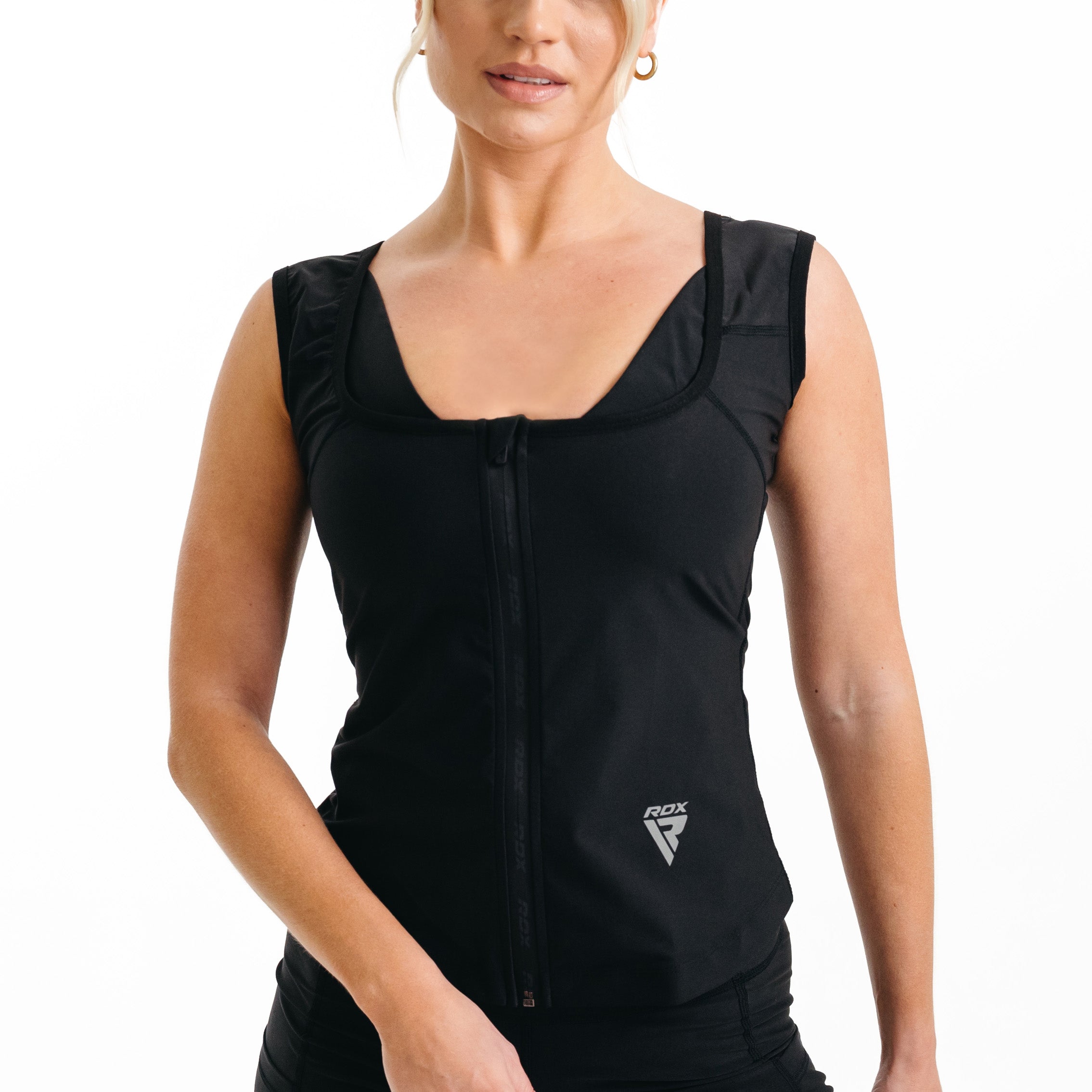 Women's Zippered Sweat Vest Boost Your Fitness RDX Sports