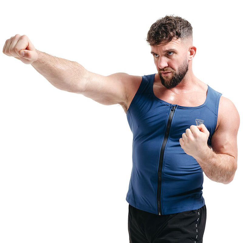 Zippered Men Sweat Vest |Rev Up Weight-Cutting RDX Sports – RDX