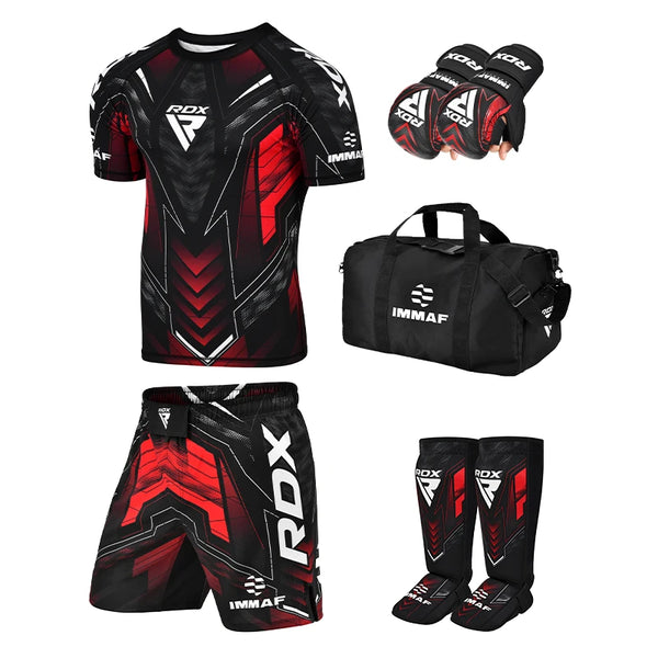 discount mma gear RDX MMA Gear Set | IMMAF Series | Bundle | S / XL | Red | HSK-S-IMF1R-SG-XL