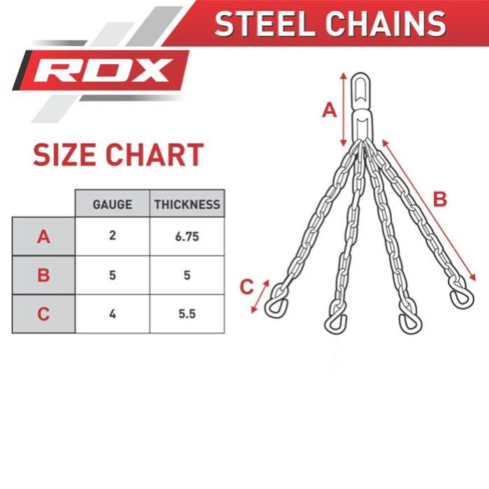 RDX X14 Punch Bag Chains Size Chart