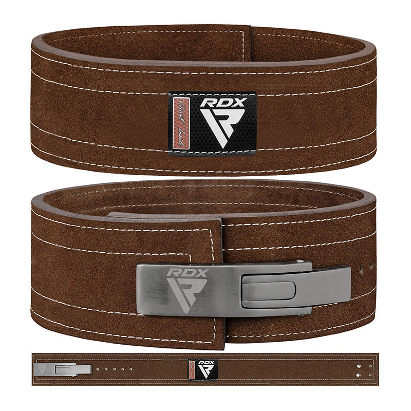 RDX 4 INCH IPL / USPA & World Powerlifting Congress APPROVED Powerlifting Leather Gym Belt#color_brown