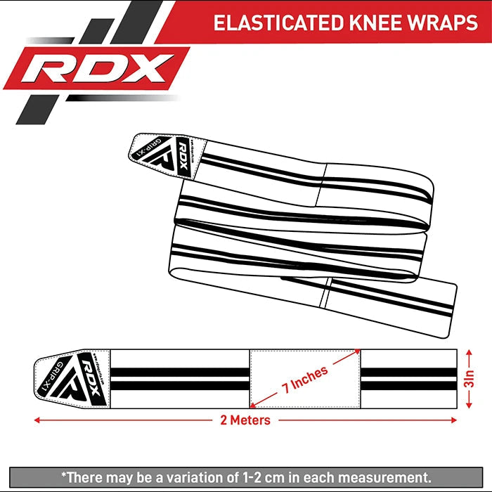 RDX K4 Weightlifting Knee Wraps OEKO-TEX® Standard 100 certified Size Chart