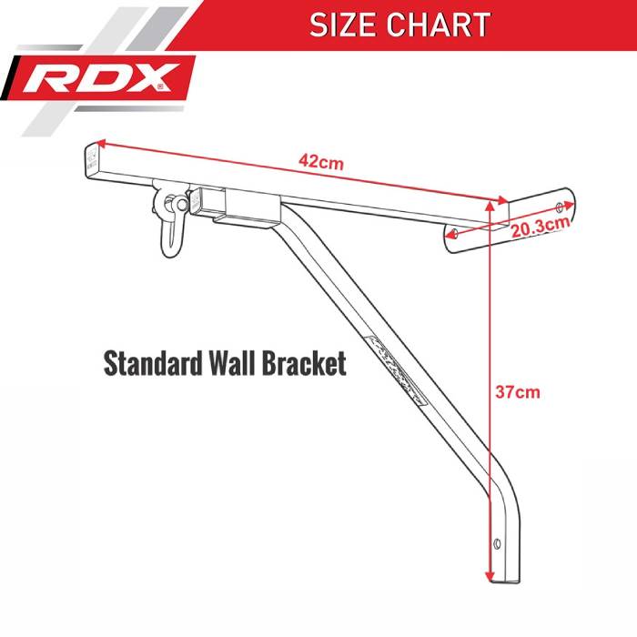 RDX X1 Punch Bag Steel Wall Bracket Size Chart