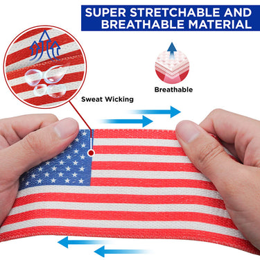 RDX American Flag K1 Elasticated Knee Compression Bandage Wraps Oeko-Tex® Standard 100 Certified