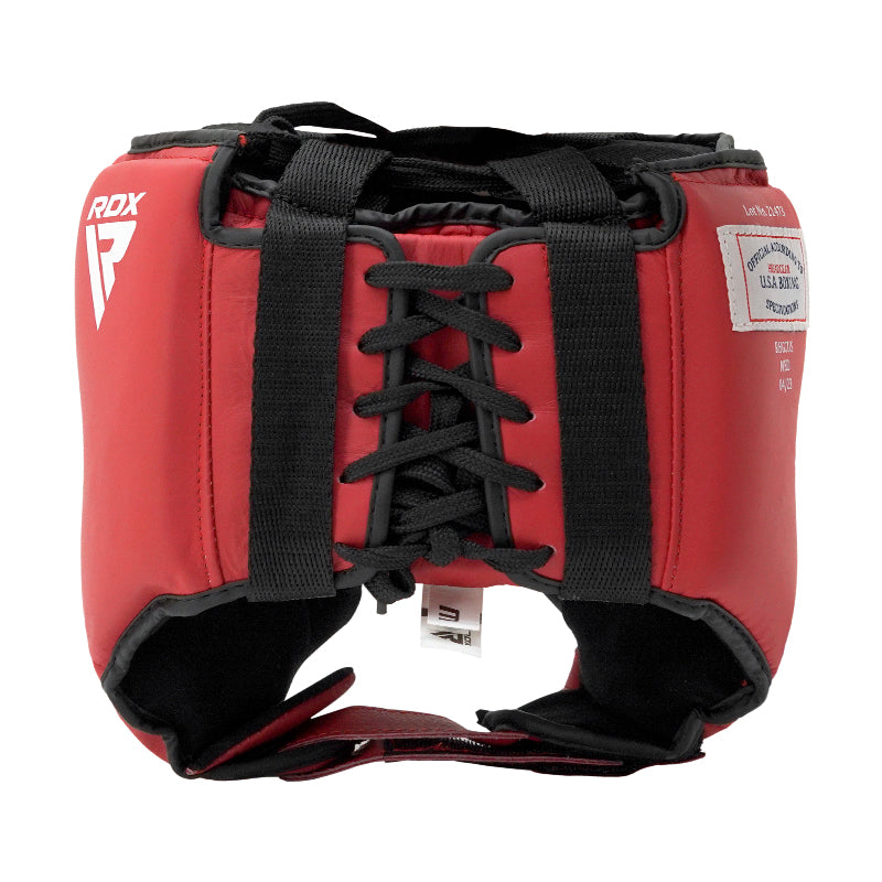 RDX HEADGUARD WITH CHEEK PROTECTION - USA BOXING APPROVED#color_red