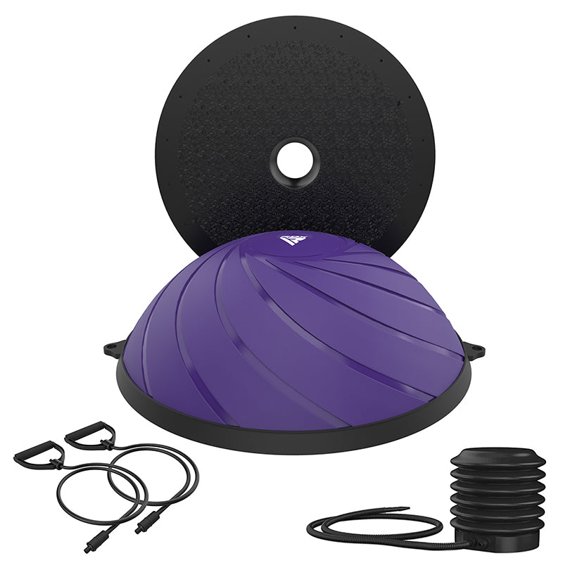 RDX TP Yoga Balance Trainer Half Ball with Resistance Tubes & Air Pump#color_purple