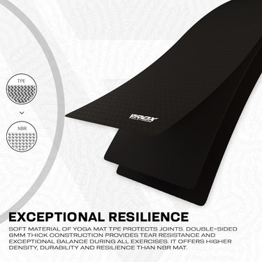 RDX YM 6mm 4-in-1 TPE Yoga Mat Set#color_black