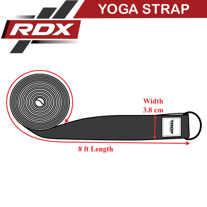RDX F20 D-Ring Steel Buckle Cotton Yoga Strap Size Chart