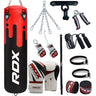 RDX F9 Red 4ft Filled 13pc Punch Bag with 12oz Boxing Gloves