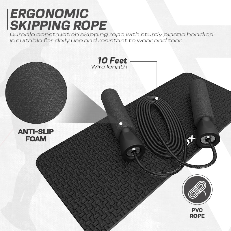 RDX 1B 4-in-1 Ab Roller with Push-Up Bar, Skipping Rope Knee Pad