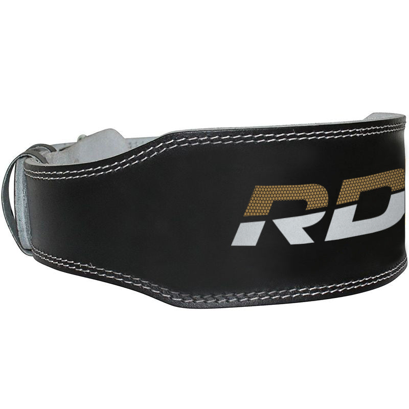 RDX 4 Inch Leather Weightlifting Gym Belt#color_blackgolden