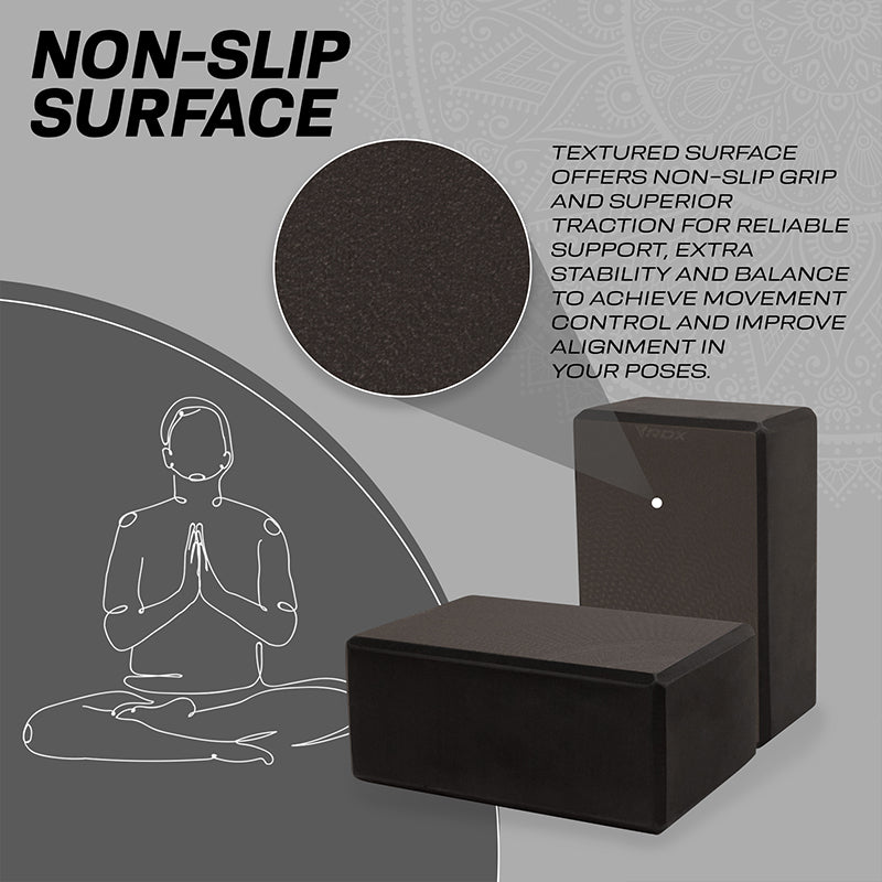Mind Reader Yoga Block High Density EVA Foam Blocks Non-Slip Surface for  Yoga, Pilates, Meditation, Supports Deepen Poses, Improve Strength and Aid