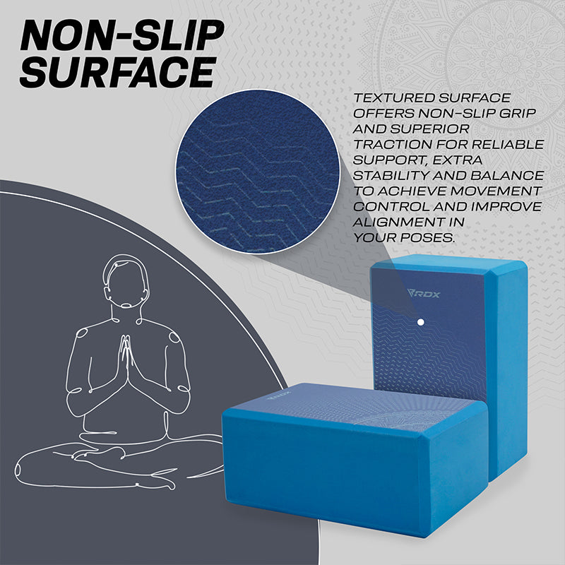 Meditation Yoga Wedge 1 Pair High Density EVA Foam Block to Support Hips  and Knees 