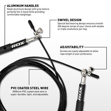 RDX C2 Adjustable Aluminum Handle Skipping Rope