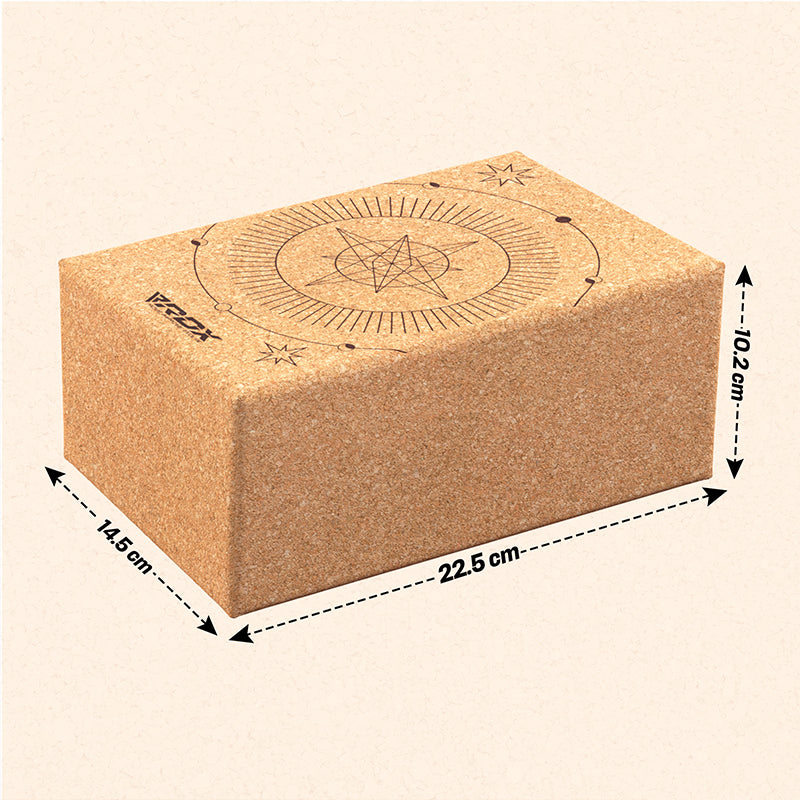 RDX D5 Cork Yoga Block Non-Slip Brick