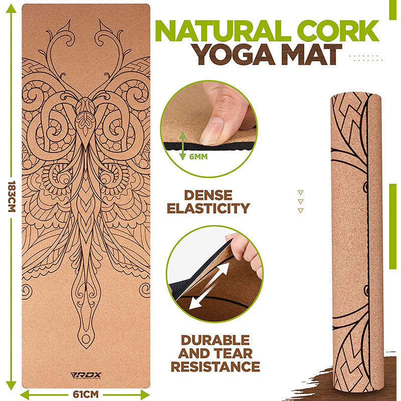 Buy Cork Yoga Mats with Carry Bag & Strap – RDX Sports