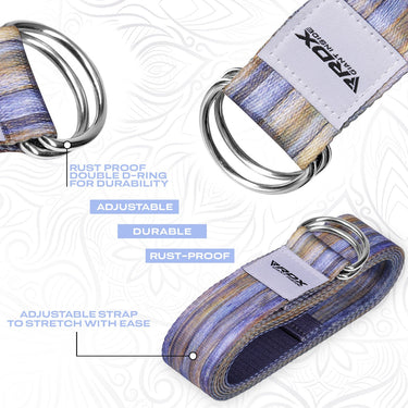 RDX F1 Sangle De Yoga AntidÃƒÂ©rapante En Coton Avec Boucle En D En Acier Inoxydable