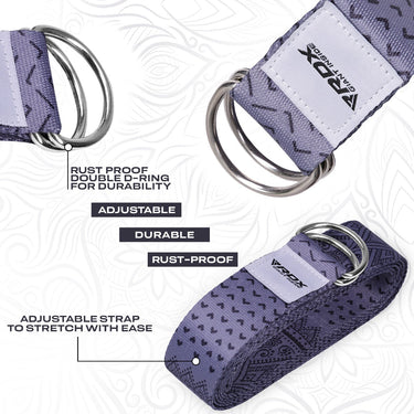 RDX F11 Sangle De Yoga AntidÃ©rapante En Coton Avec Boucle En D En Acier Inoxydable