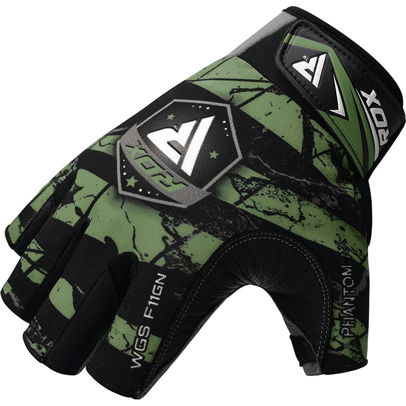 RDX F11 Camouflage Gym Workout Gloves#color_green