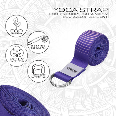 RDX F12 Sangle De Yoga AntidÃ©rapante En Coton Avec Boucle En D En Acier Inoxydable