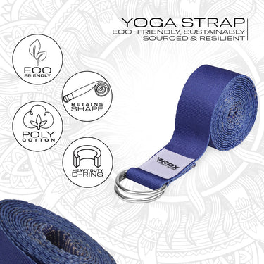 RDX F16 Sangle De Yoga AntidÃ©rapante En Coton Avec Boucle En D En Acier Inoxydable