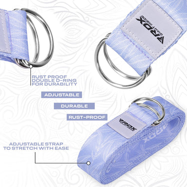 RDX F17 Sangle De Yoga AntidÃ©rapante En Coton Avec Boucle En D En Acier Inoxydable