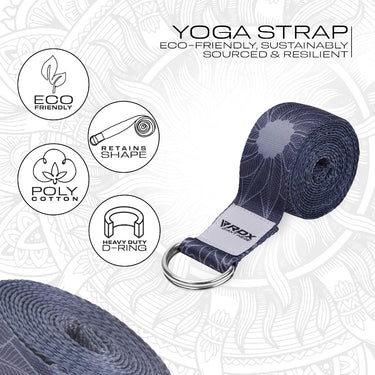 RDX F18 Sangle De Yoga AntidÃ©rapante En Coton Avec Boucle En D En Acier Inoxydable