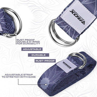 RDX F18 Sangle De Yoga AntidÃ©rapante En Coton Avec Boucle En D En Acier Inoxydable