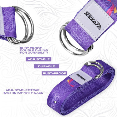 RDX F2 Sangle De Yoga AntidÃ©rapante En Coton Avec Boucle En D En Acier Inoxydable