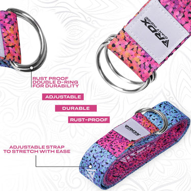 RDX F20 Sangle De Yoga AntidÃƒÂ©rapante En Coton Avec Boucle En D En Acier Inoxydable