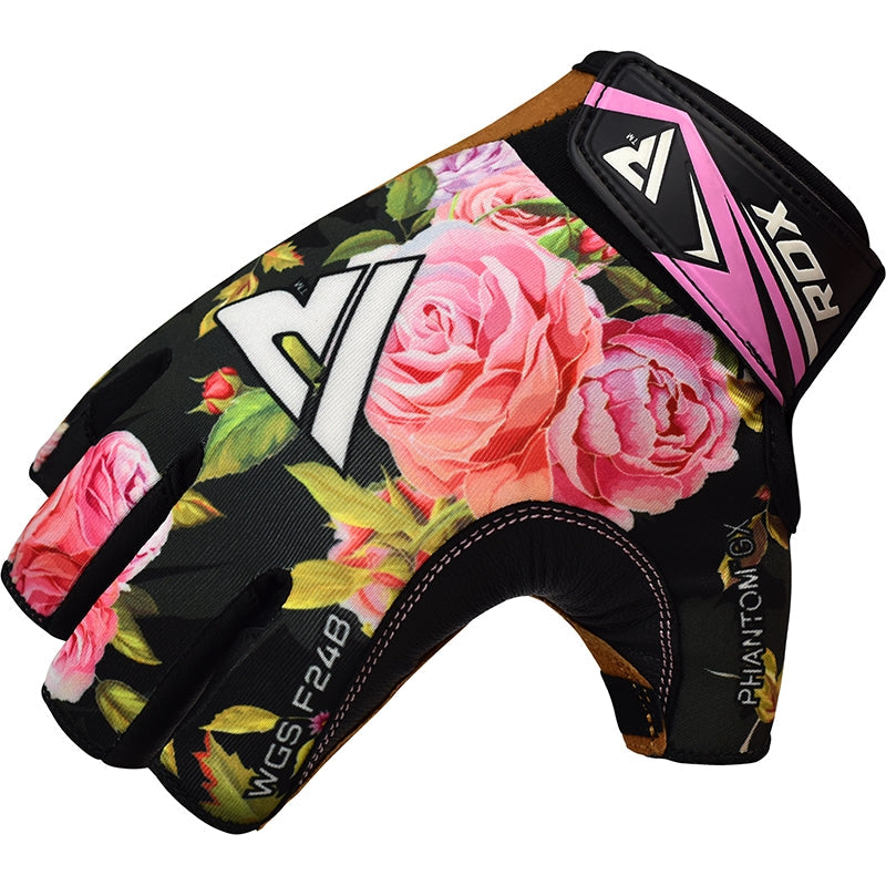 RDX F24 Floral Gym Workout Gloves for Women#color_black