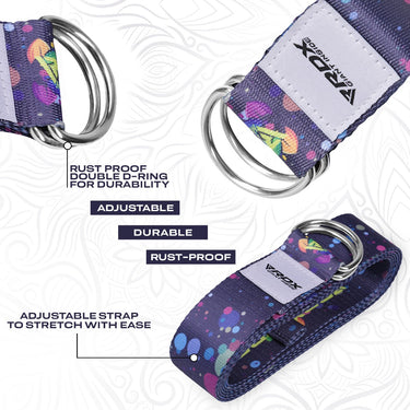RDX F3 Sangle De Yoga AntidÃ©rapante En Coton Avec Boucle En D En Acier Inoxydable